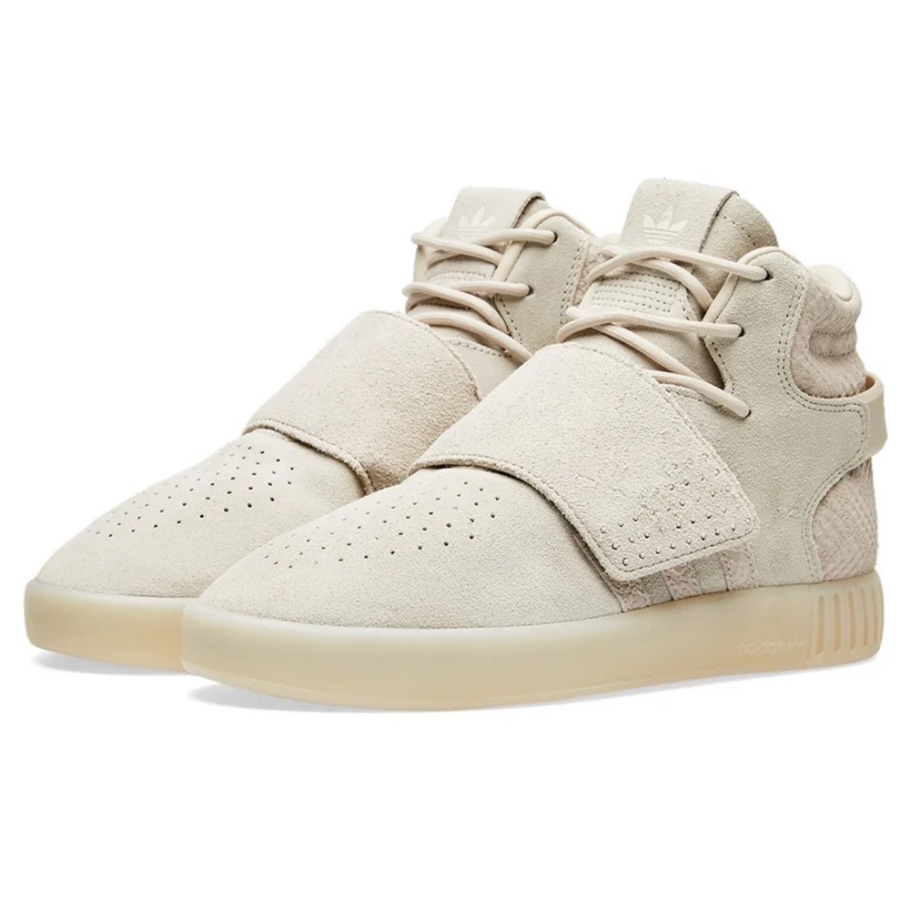 Adidas Originals Tubular Invader Strap Beige Suede Sneakers Women’s 8 (EU 38⅔)